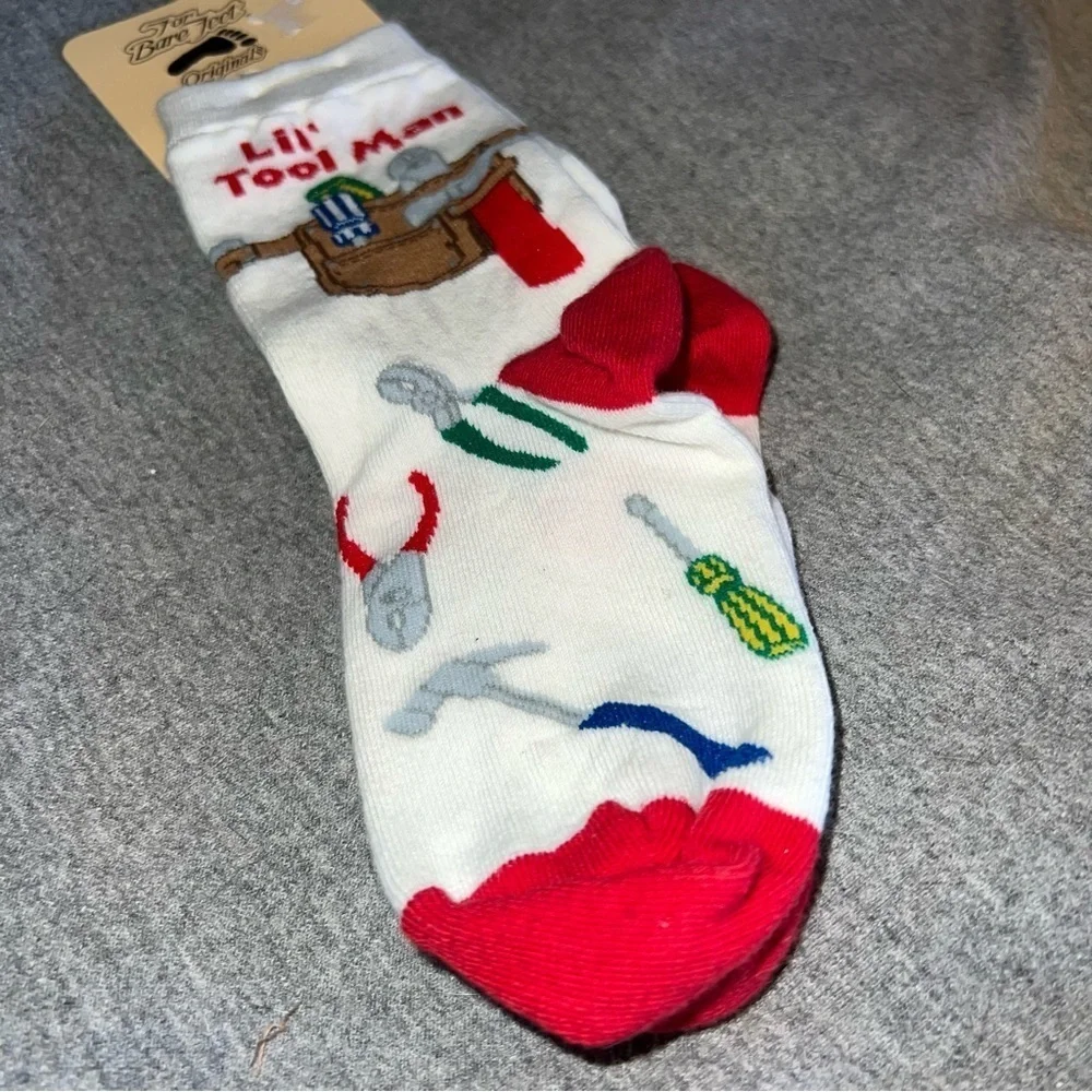 3/$25 🍄 Lil’ Tool Man Kids Socks Shoe Size 4.5-10 Age 2-4 Years NWT